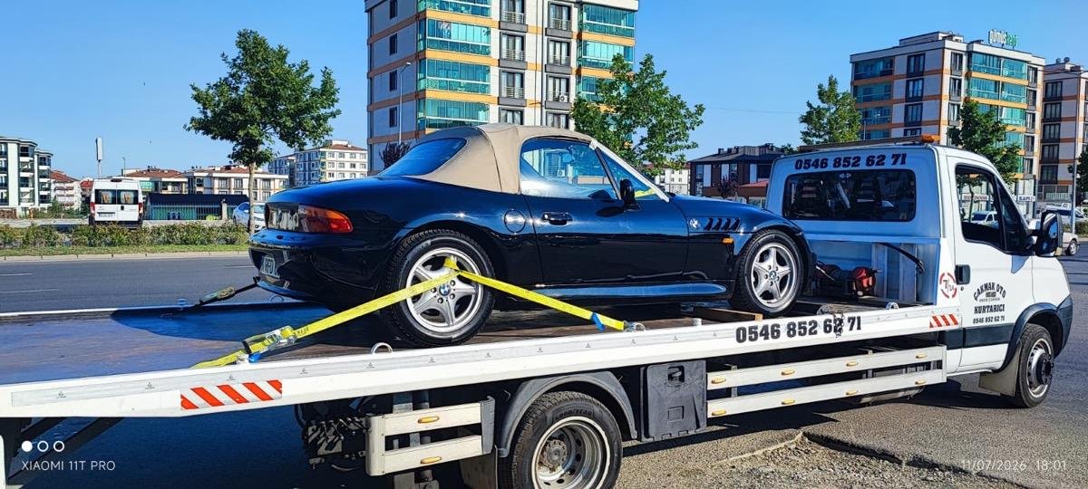 Çorlu spor araç çekici - BMW Z3 cabrio platformlu çekici üzerinde